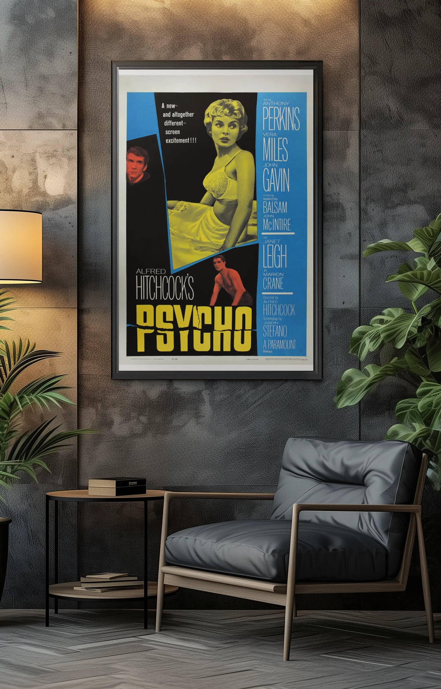 Poster US du film Psycho, film Alfred Hitchcock, affiche rétro Trendsandprints