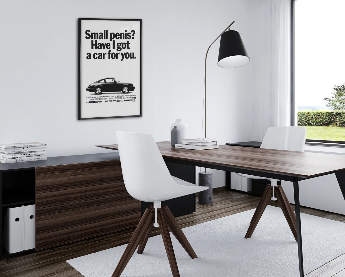 Poster "small penis ? Have I got a car for you", poster automobile vintage porsche poster Trendsandprints