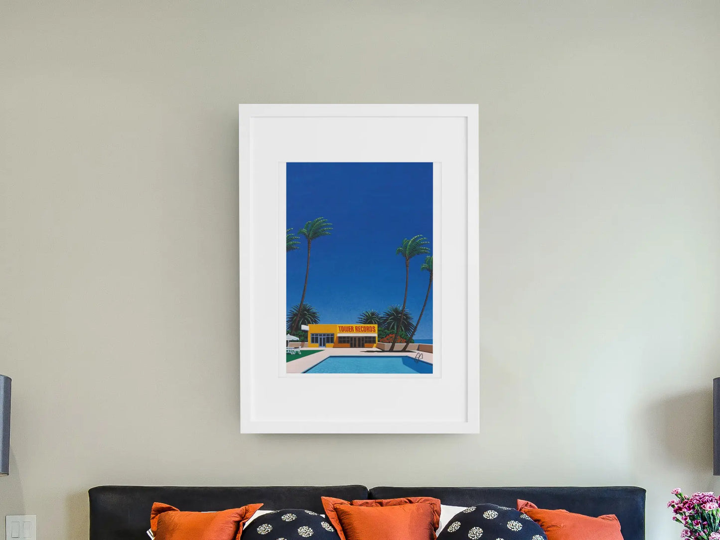 Poster Tower Records, Hiroshi Nagai, poster Californie vintage, poster Californie city pop Trendsandprints