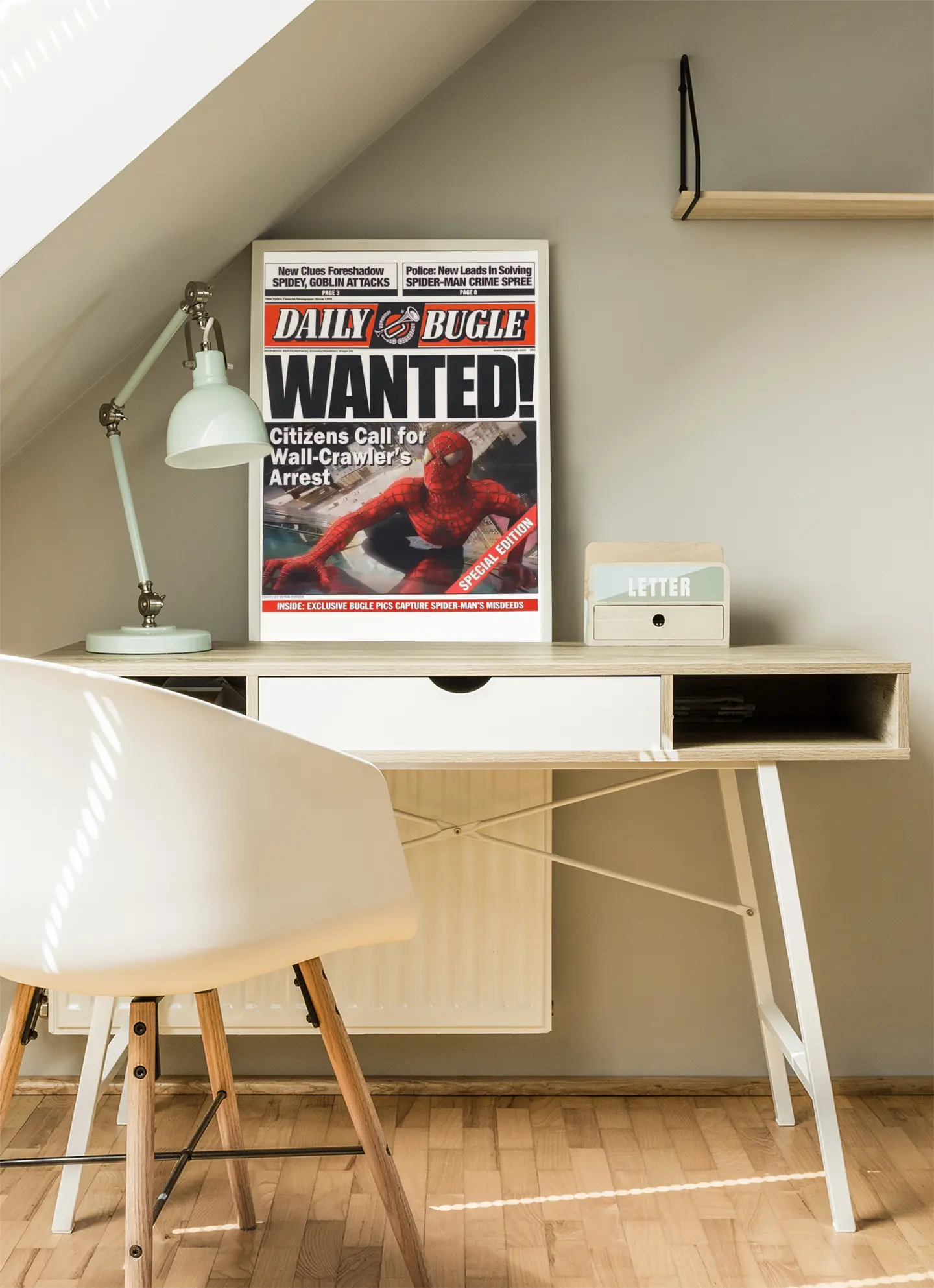 Poster Spiderman 2002 Daily Bugle Wanted, cadeau Spider-man Trendsandprints