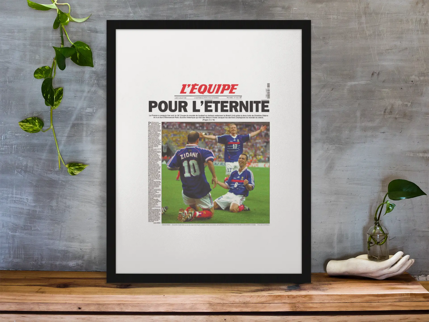 Poster Une L'équipe "Pour l'éternité" coupe du monde 1998 Trendsandprints