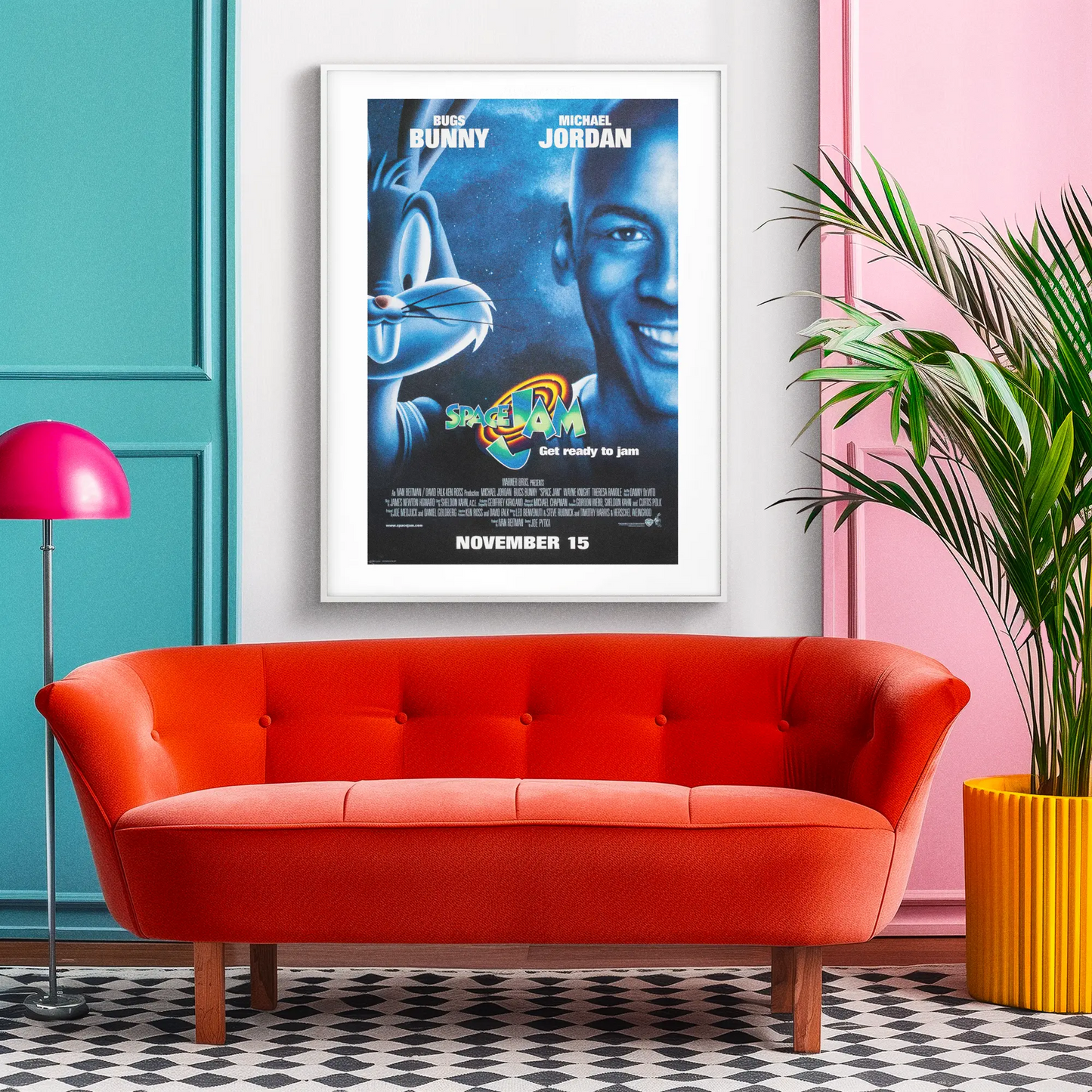 Poster Space Jam 1996 avec Michael Jordan, Bugs Bunny Trendsandprints