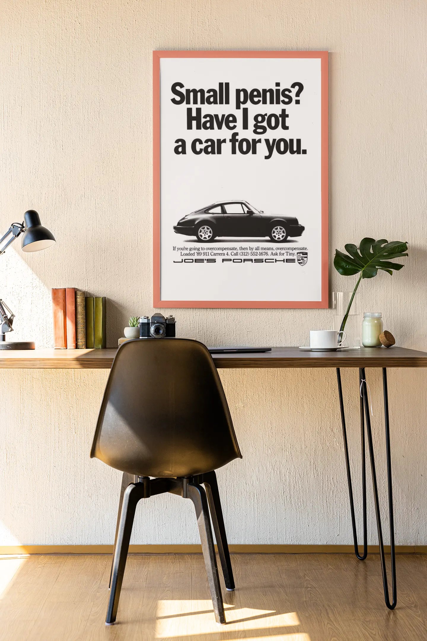 Poster "small penis ? Have I got a car for you", poster automobile vintage porsche poster Trendsandprints