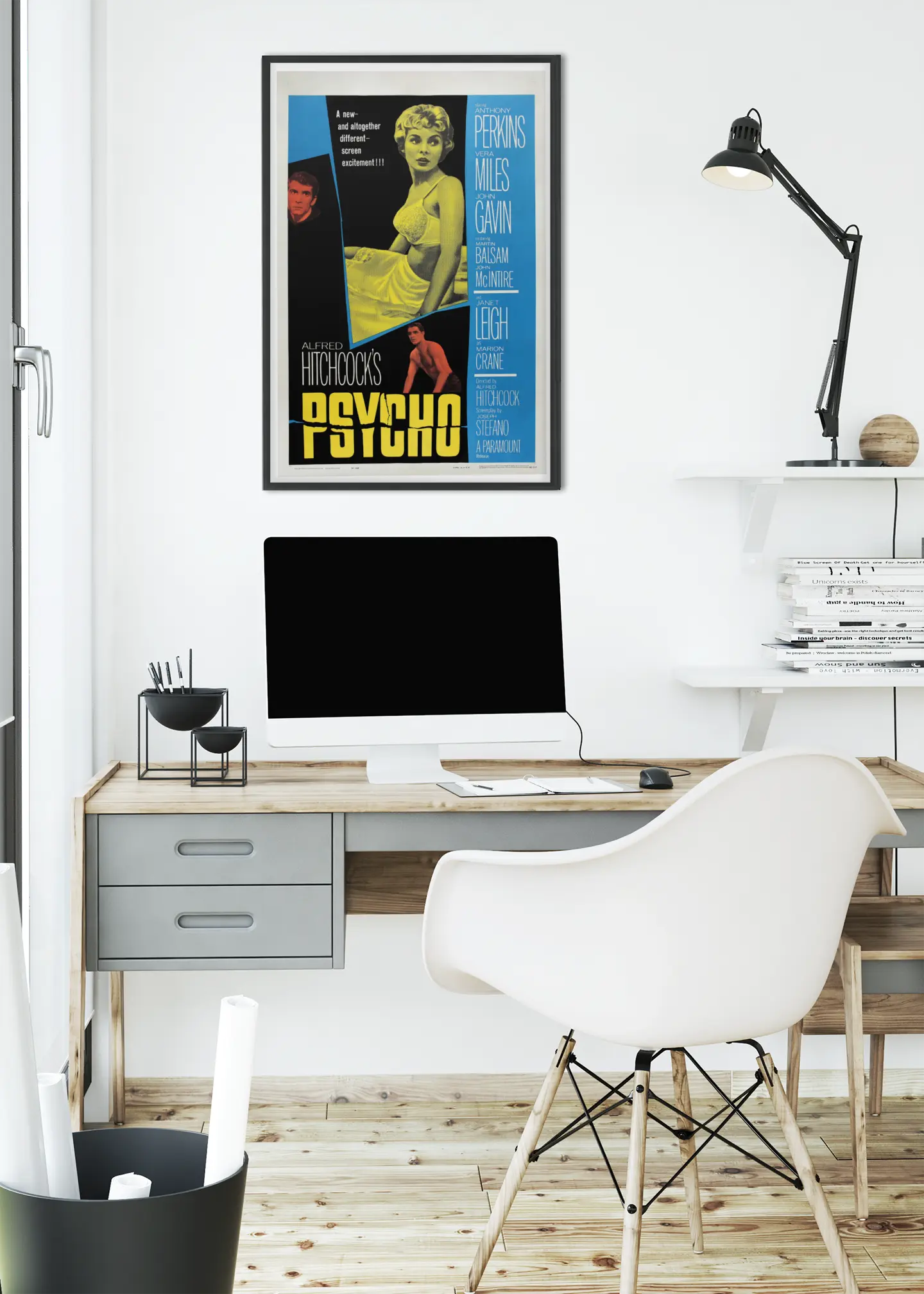 Poster US du film Psycho, film Alfred Hitchcock, affiche rétro Trendsandprints