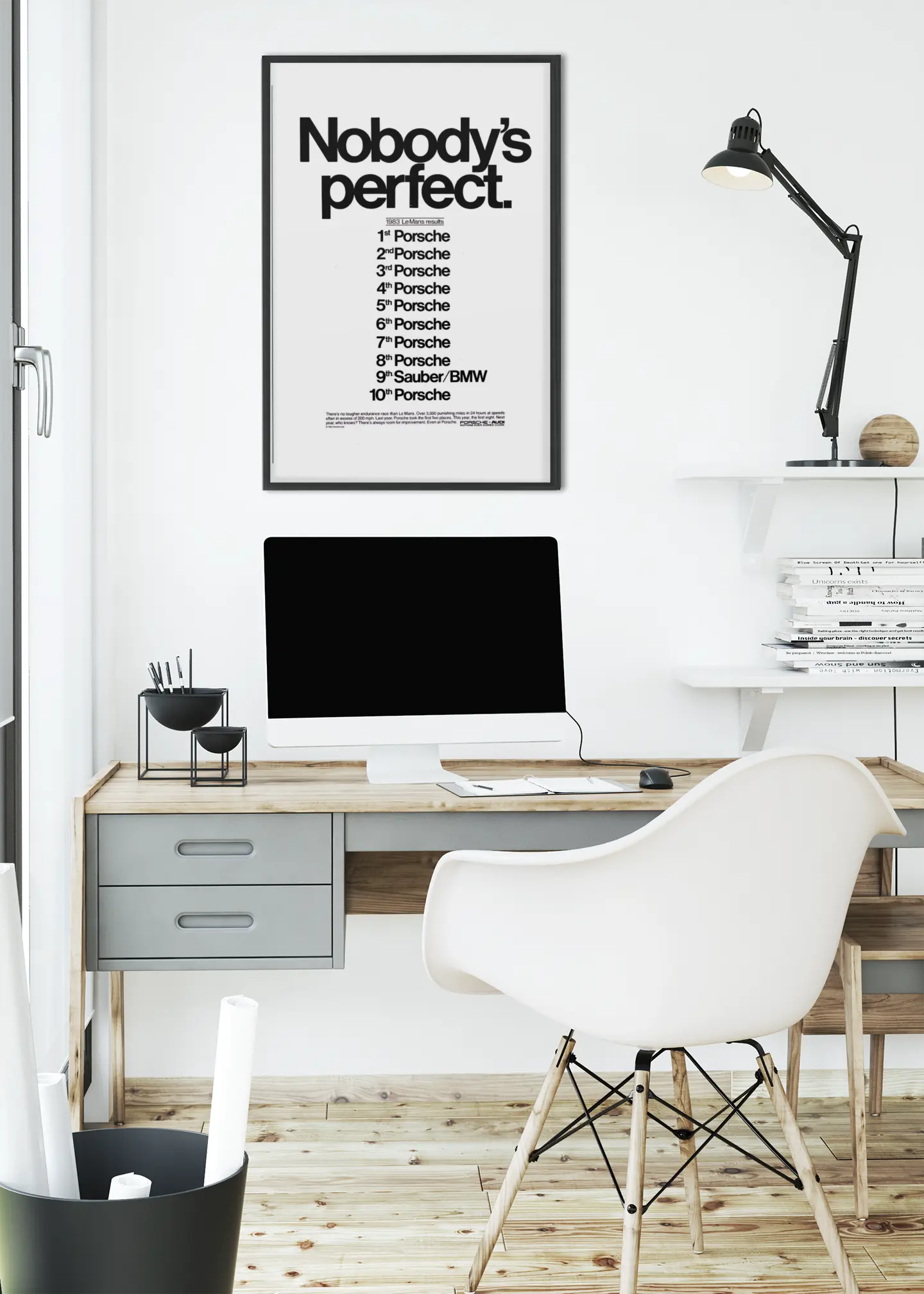 Poster nobody's perfect, 24 heures du mans poster fond blanc Trendsandprints