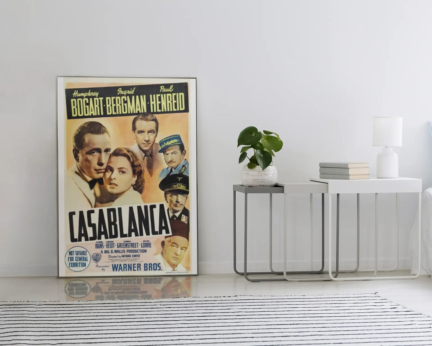 Poster US du film Casablanca, avec Humphrey Bogart et Ingrid Bergman Trendsandprints