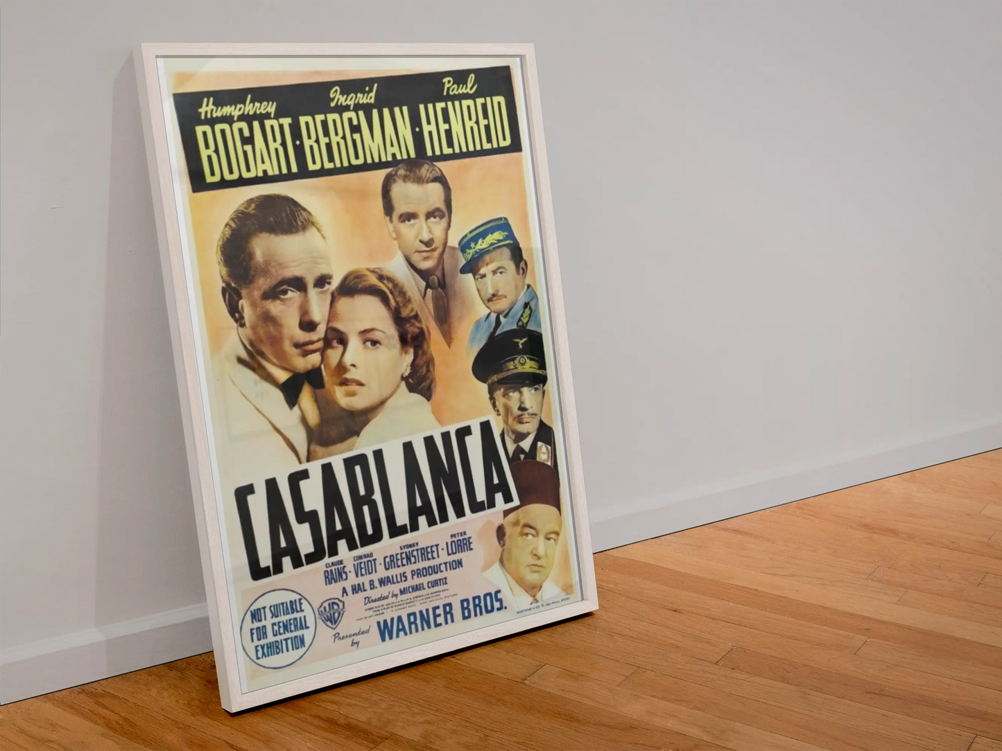 Poster US du film Casablanca, avec Humphrey Bogart et Ingrid Bergman Trendsandprints