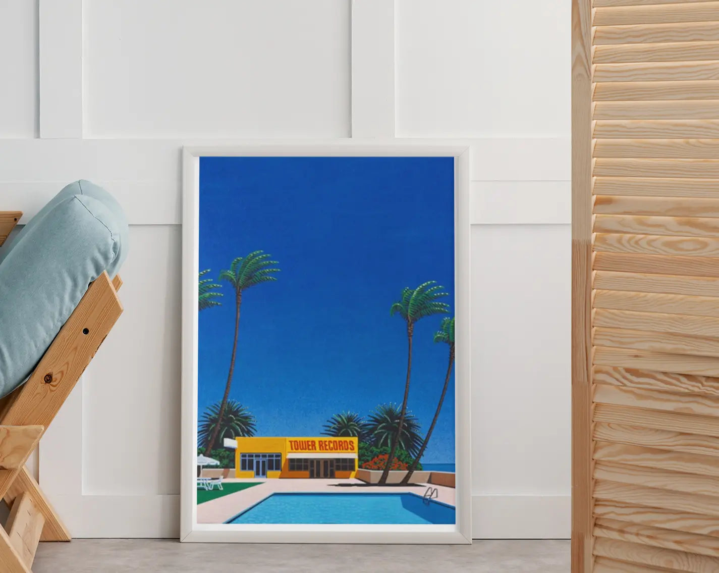 Poster Tower Records, Hiroshi Nagai, poster Californie vintage, poster Californie city pop Trendsandprints