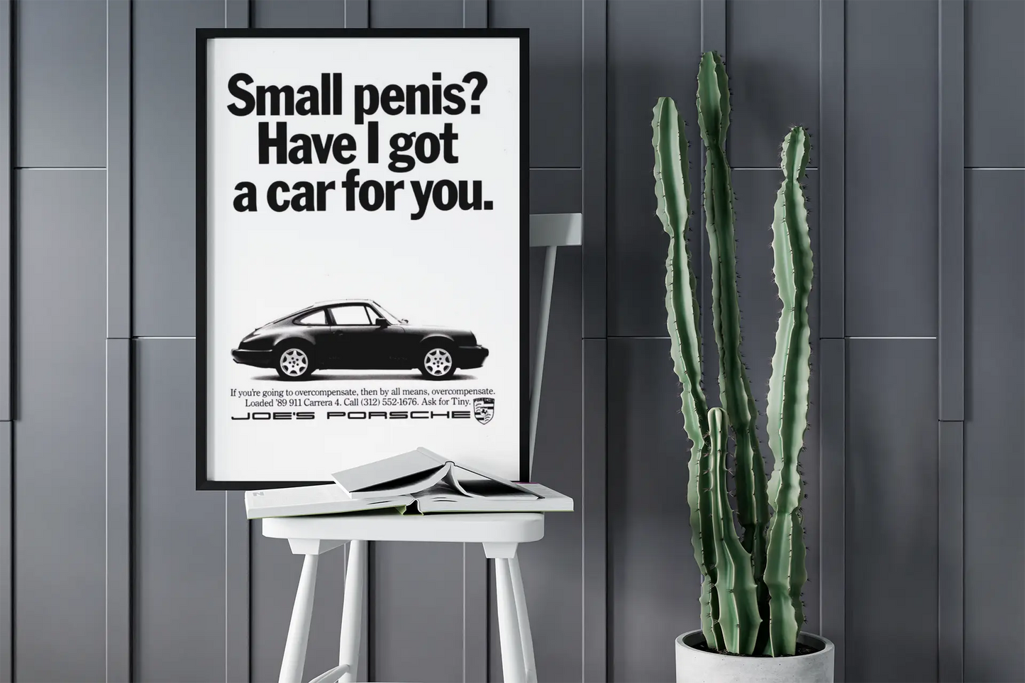 Poster "small penis ? Have I got a car for you", poster automobile vintage porsche poster Trendsandprints