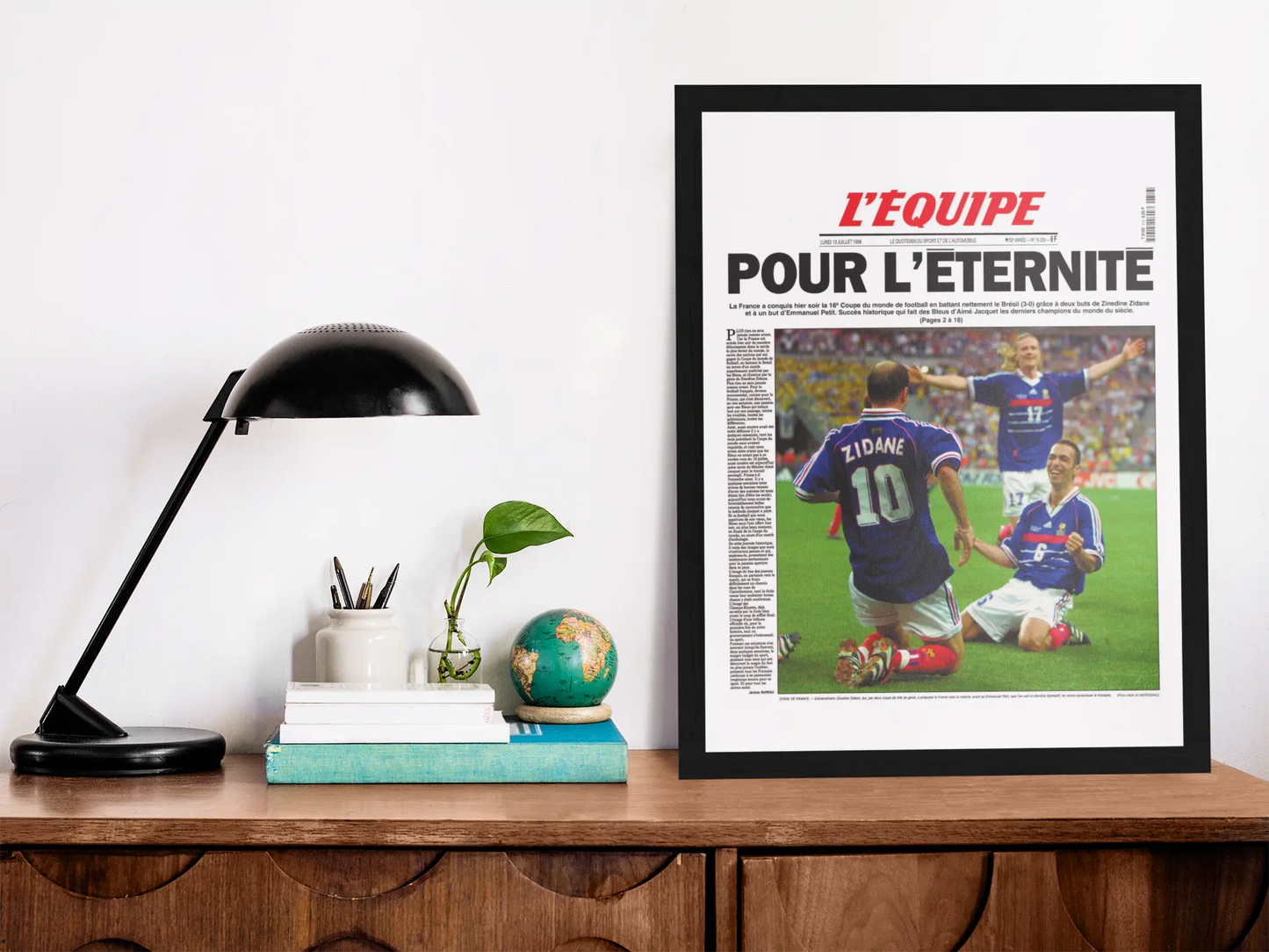 Poster Une L'équipe "Pour l'éternité" coupe du monde 1998 Trendsandprints