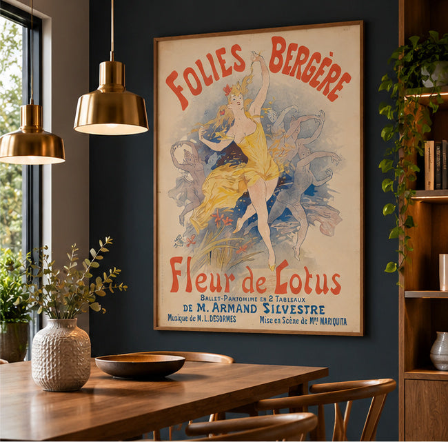 Affiche Folies Bergère « Fleur de Lotus » — Jules Chéret, Poster Belle Époque 1893
