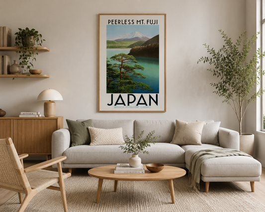 Affiche Mont Fuji Vintage — Peerless Mt. Fuji, Japan Railways