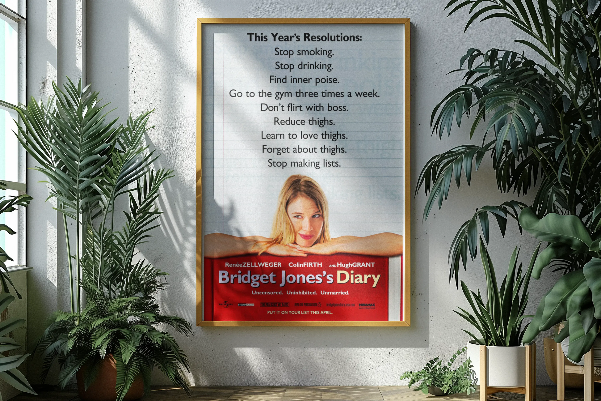 Poster le journal de Bridget Jones 2001, film d'amour culte, film années 2000 Trendsandprints