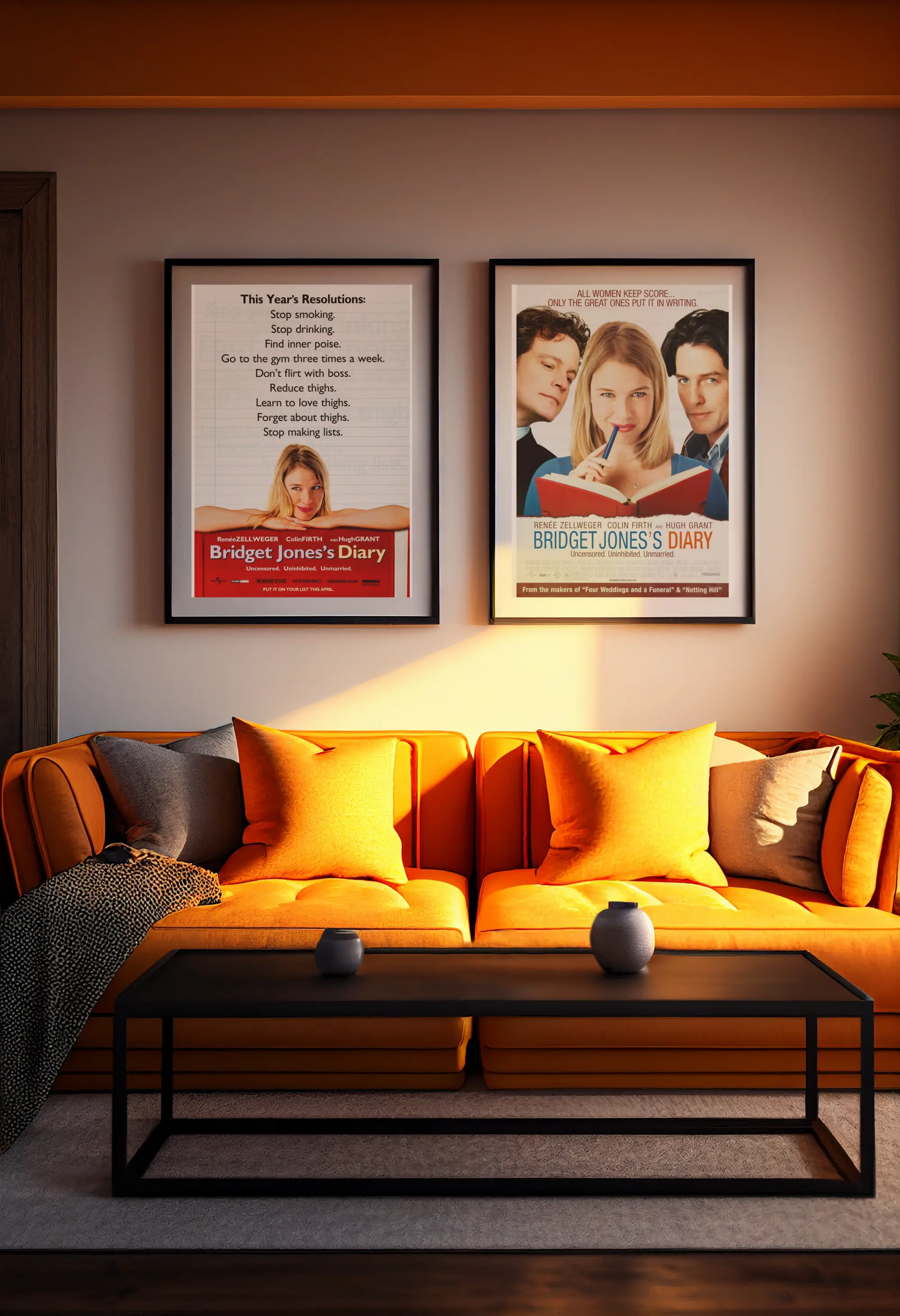 Poster le journal de Bridget Jones 2001, film d'amour culte, film années 2000 Trendsandprints