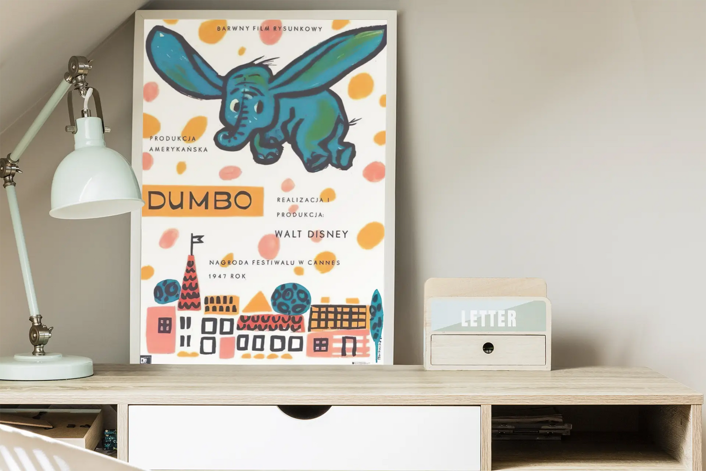 Poster Dumbo Walt Disney version polonaise, école polonaise affiche,  affiche Disney rare Trendsandprints