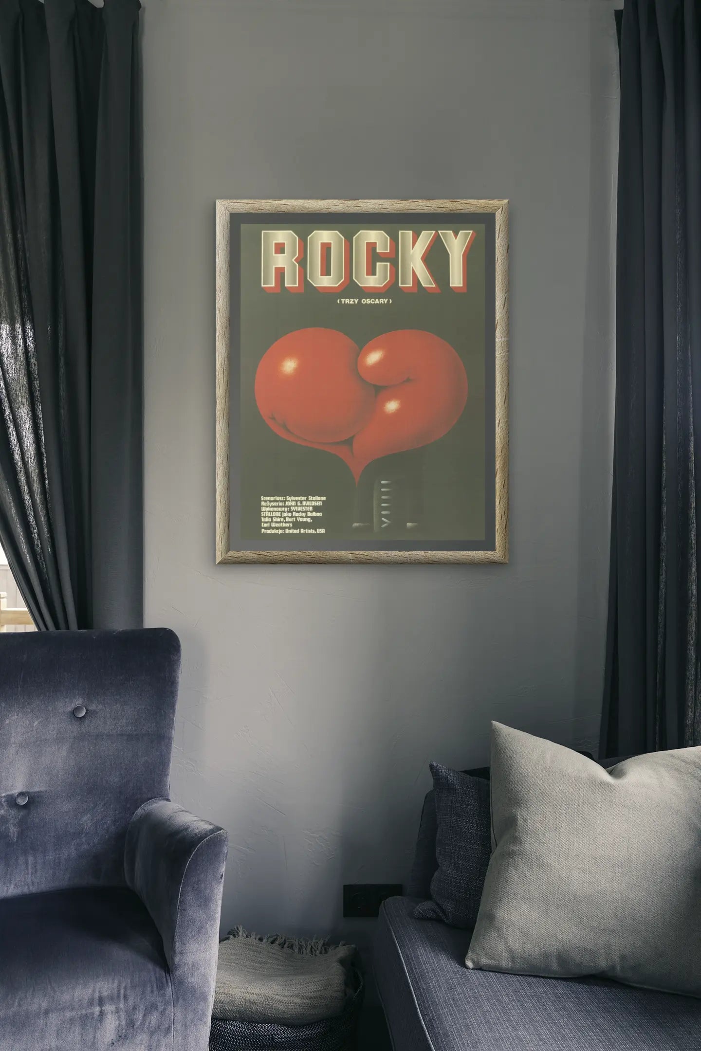 Poster Rocky en polonais, film Rocky Sylvester Stallone, poster rare Trendsandprints