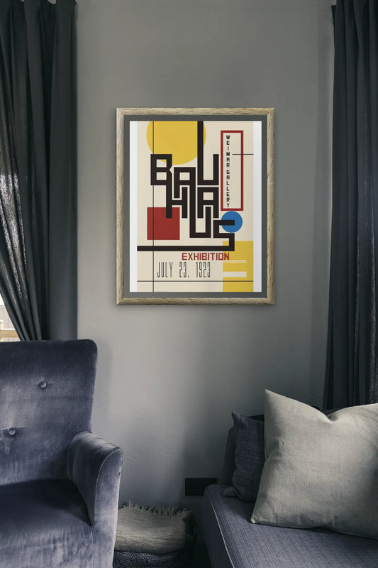 Poster Bauhaus, Bauhaus Exhibition Affiche par Martin Geller, décoration murale architecturale Trendsandprints