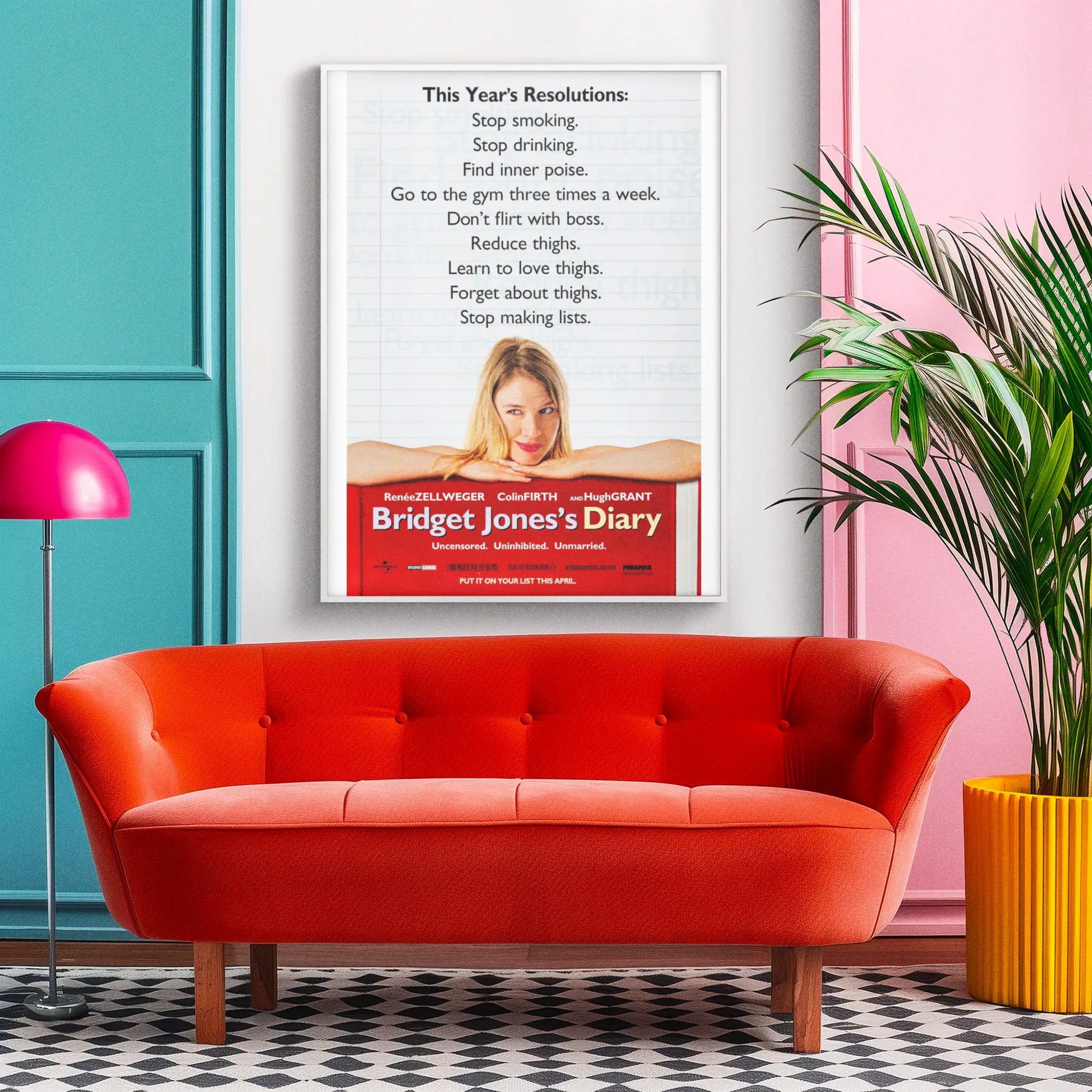 Poster le journal de Bridget Jones 2001, film d'amour culte, film années 2000 Trendsandprints