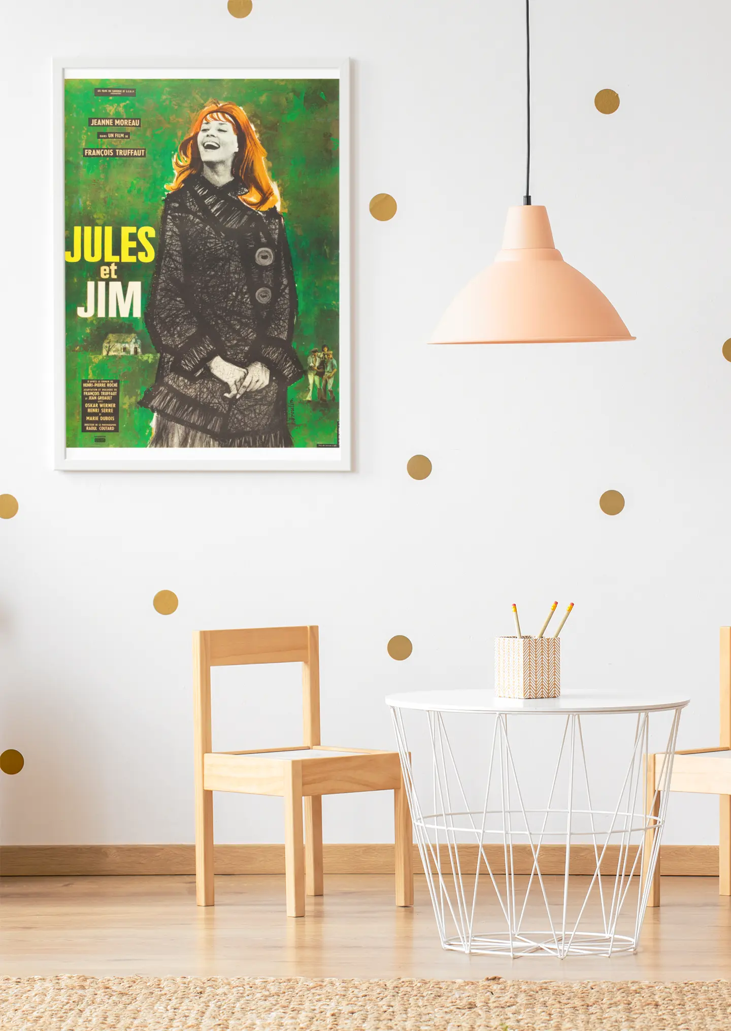 Poster Jim et Jules, film de François Truffaut, film triangle amoureux Trendsandprints