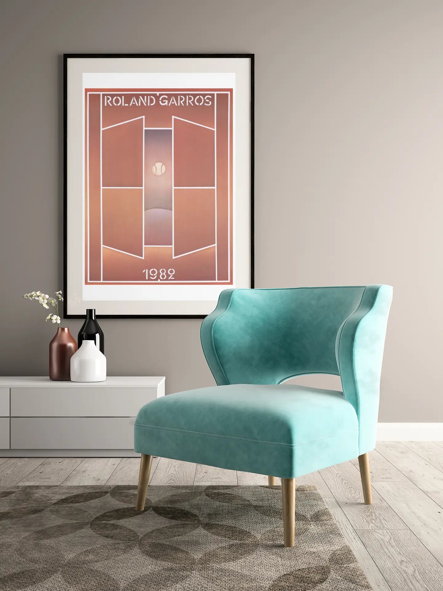 Poster Roland Garros 1982 par Folon, pour amateur de tennis Trendsandprints