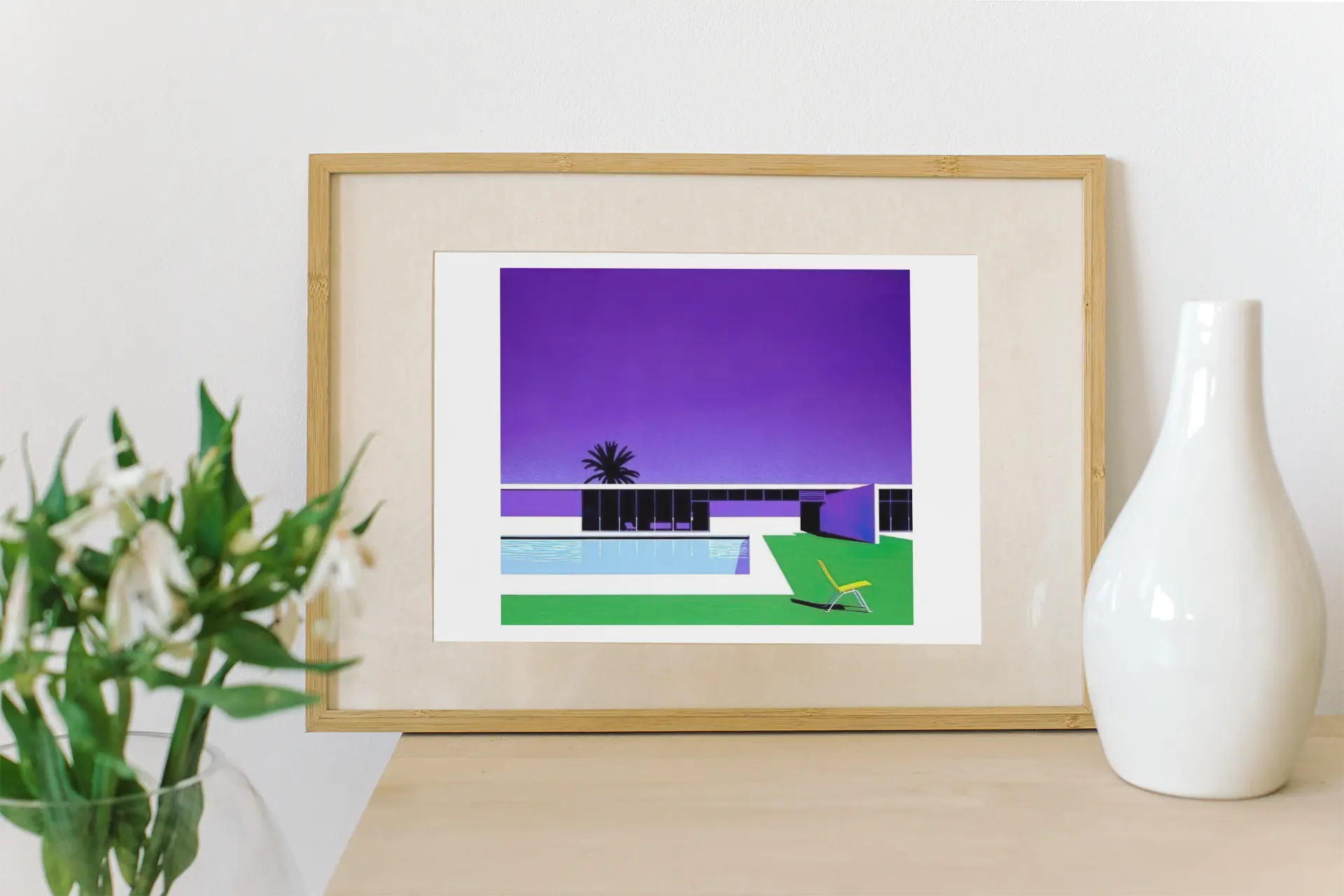 Poster Hiroshi Nagai "Summer break " AOR CITY, décoration murale épurée architecturale et city pop Trendsandprints