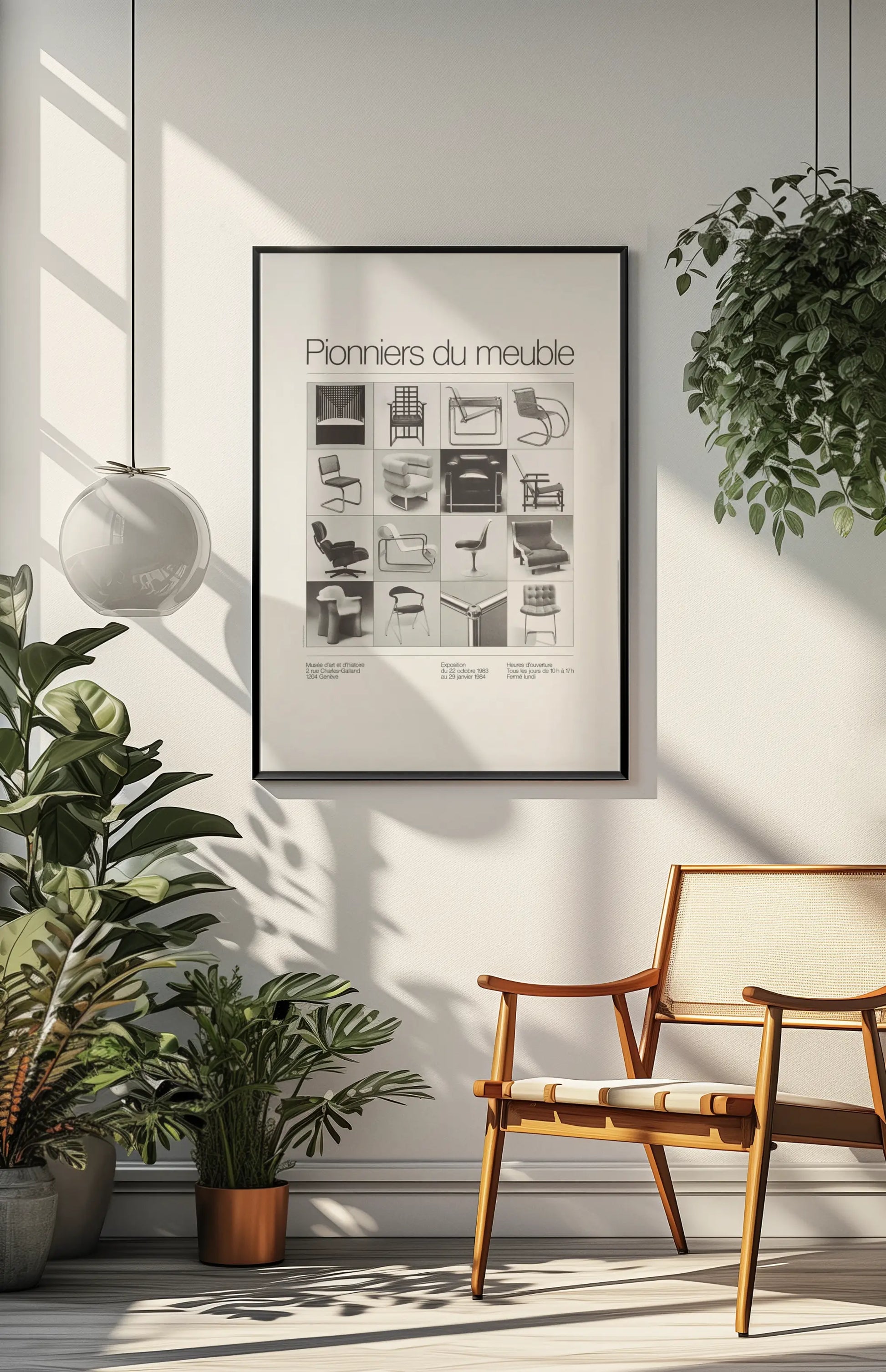 Affiche "Pionniers du Meuble", exposition de 1983 Musée d'art et d'histoire Trendsandprints