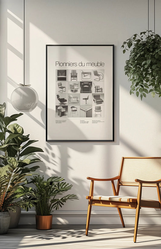 Affiche "Pionniers du Meuble", exposition de 1983 Musée d'art et d'histoire Trendsandprints