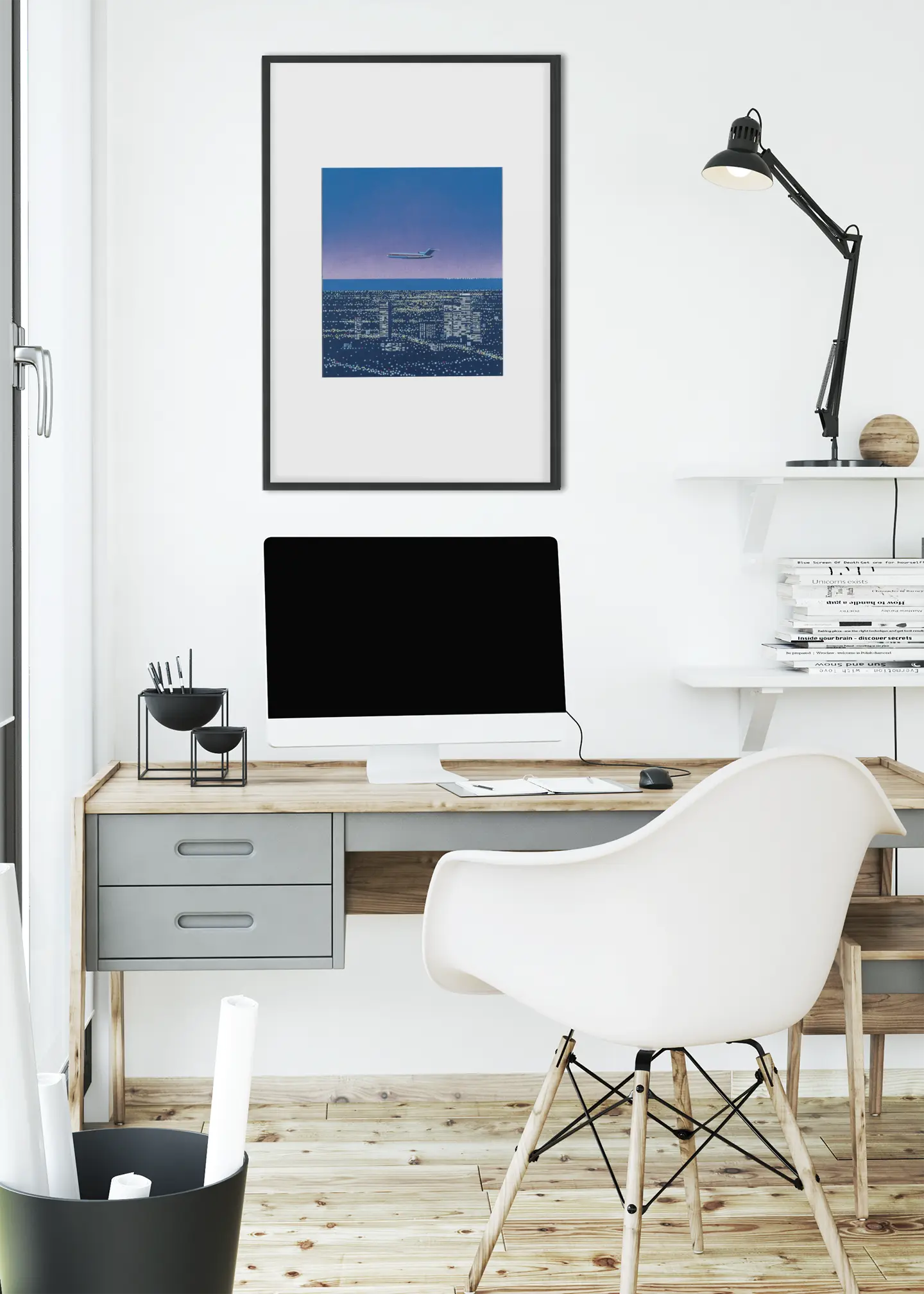 Poster niteflyte par Hiroshi Nagai, city pop style, poster Californie Ma boutique