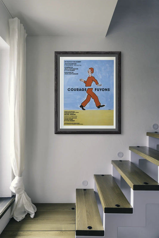 Poster rare ! film "courage fuyons" par Raymond Savignac, jean rochefort, catherine deneuve film culte français comédie française Trendsandprints
