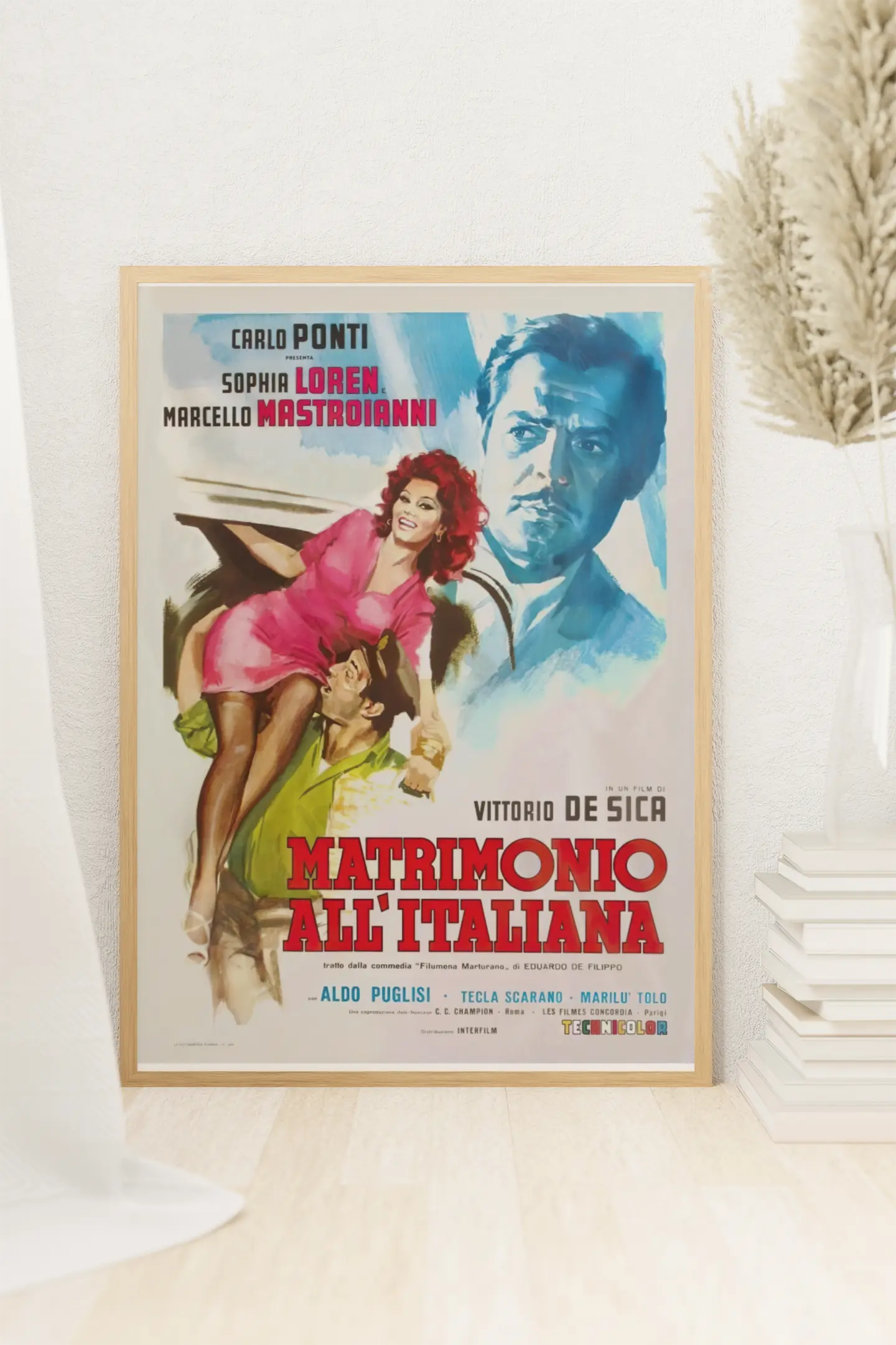 Poster Matrimonio all italiana, film italien sophia loren, marcella mastroianni, comédie italienne Trendsandprints