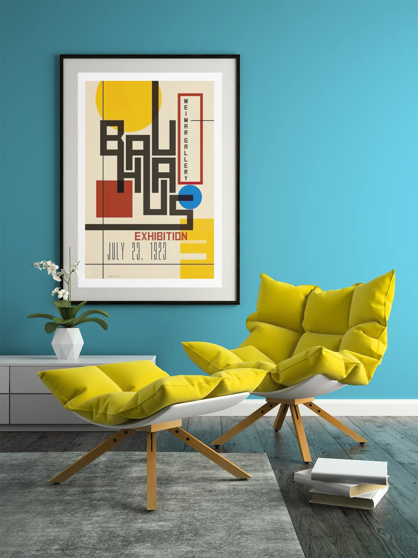 Poster Bauhaus, Bauhaus Exhibition Affiche par Martin Geller, décoration murale architecturale Trendsandprints