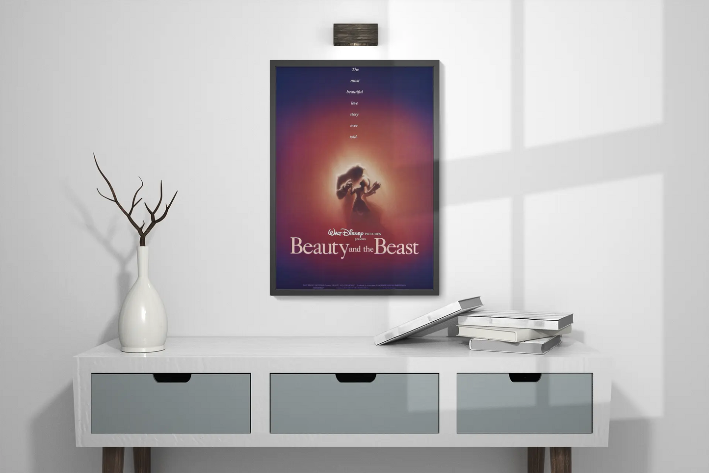 Poster de "la belle et la bête" de Disney, film 1991, film d'amour Trendsandprints