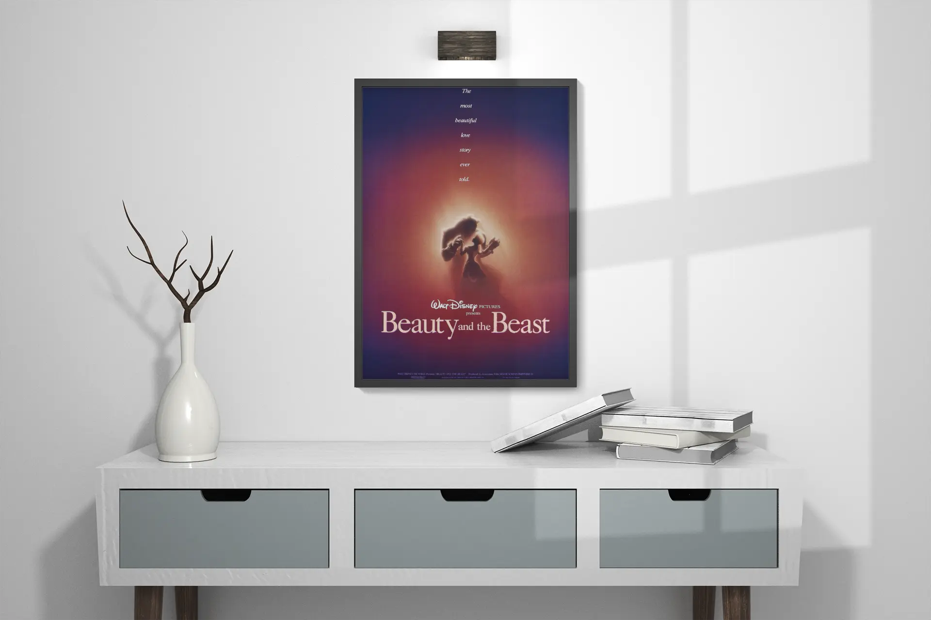 Poster de "la belle et la bête" de Disney, film 1991, film d'amour Trendsandprints
