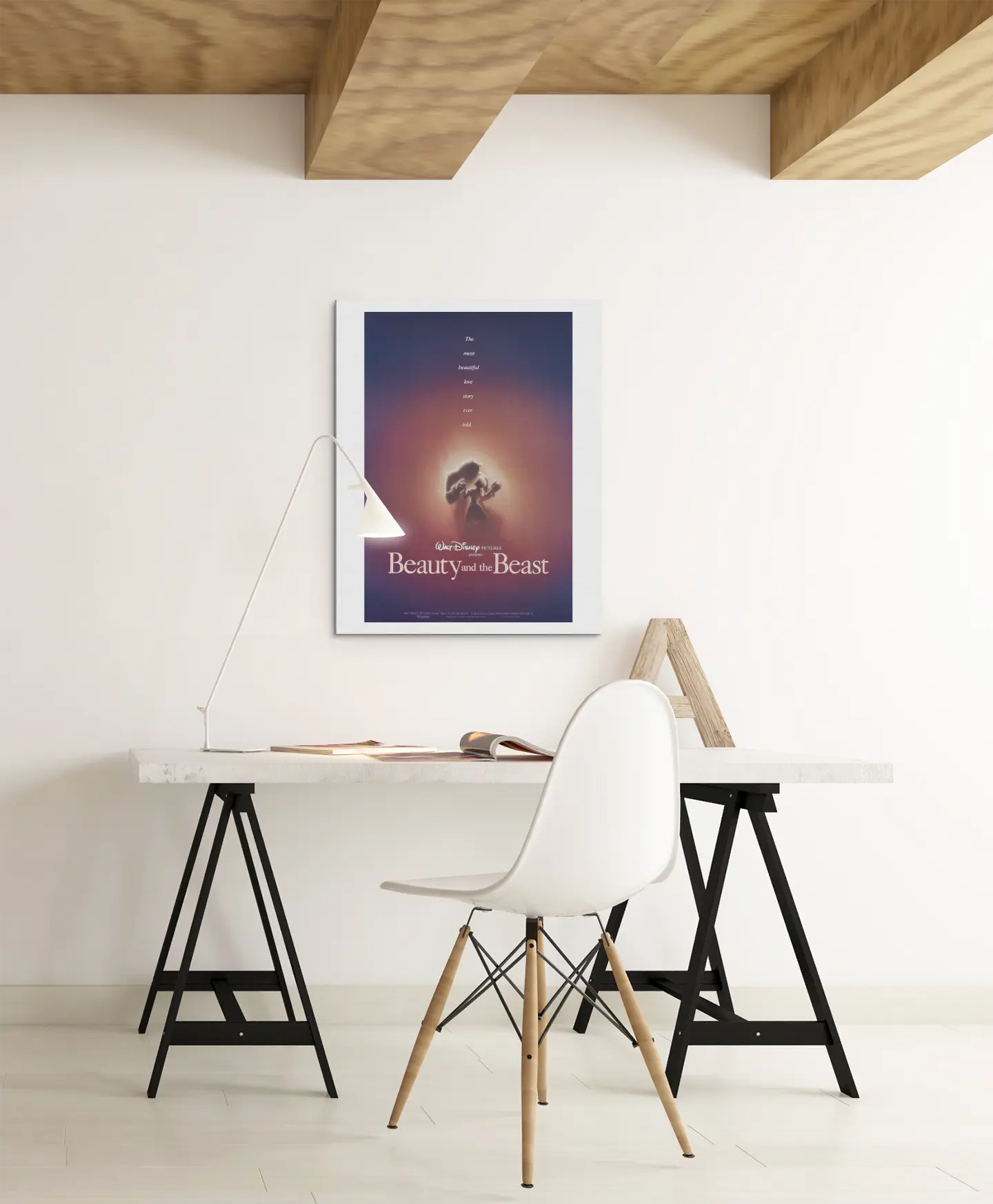 Poster de "la belle et la bête" de Disney, film 1991, film d'amour Trendsandprints