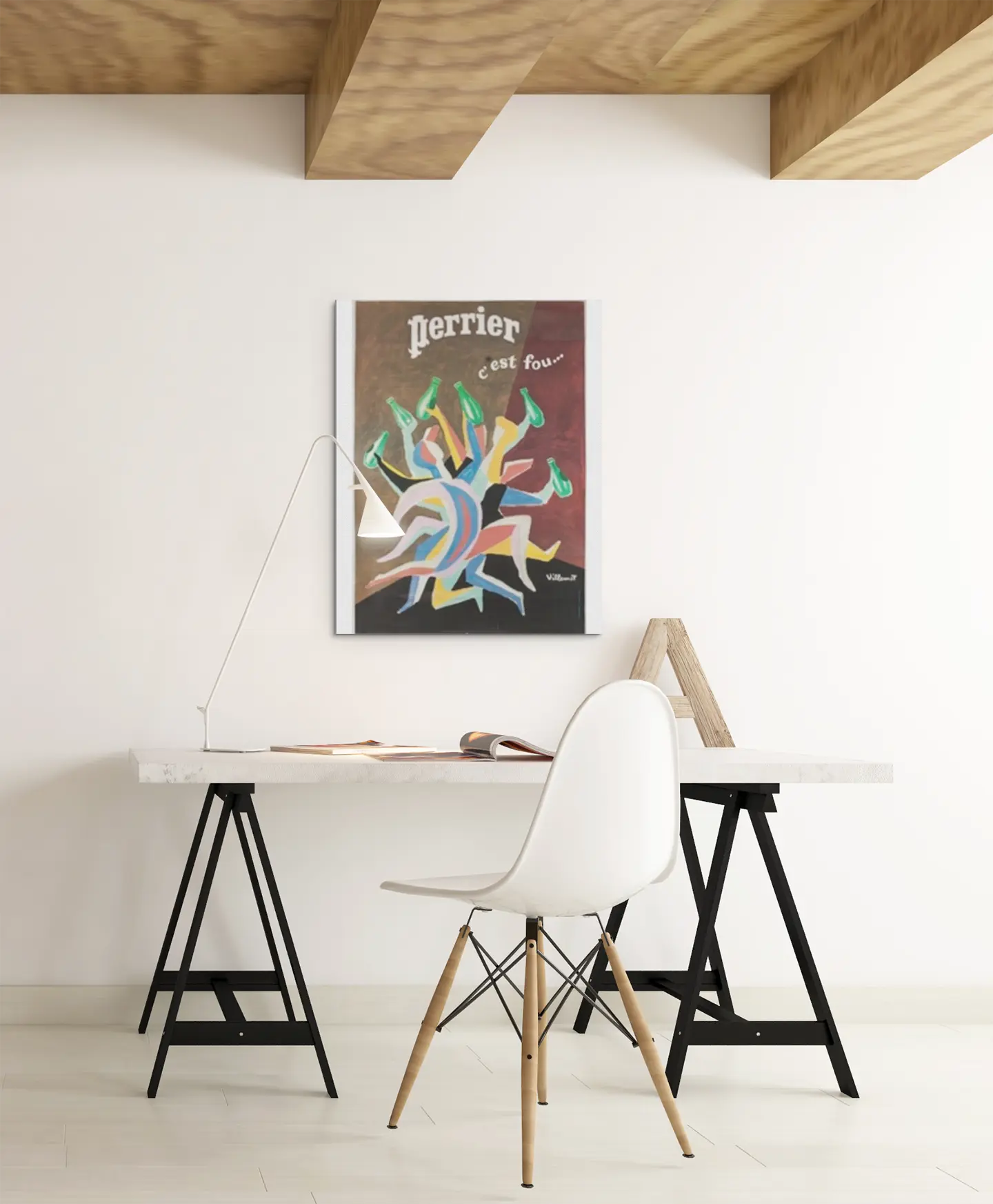Poster Perrier par Bernard Villemot, affiche française vintage, affiche française retro, marque française, décoration murale Trendsandprints