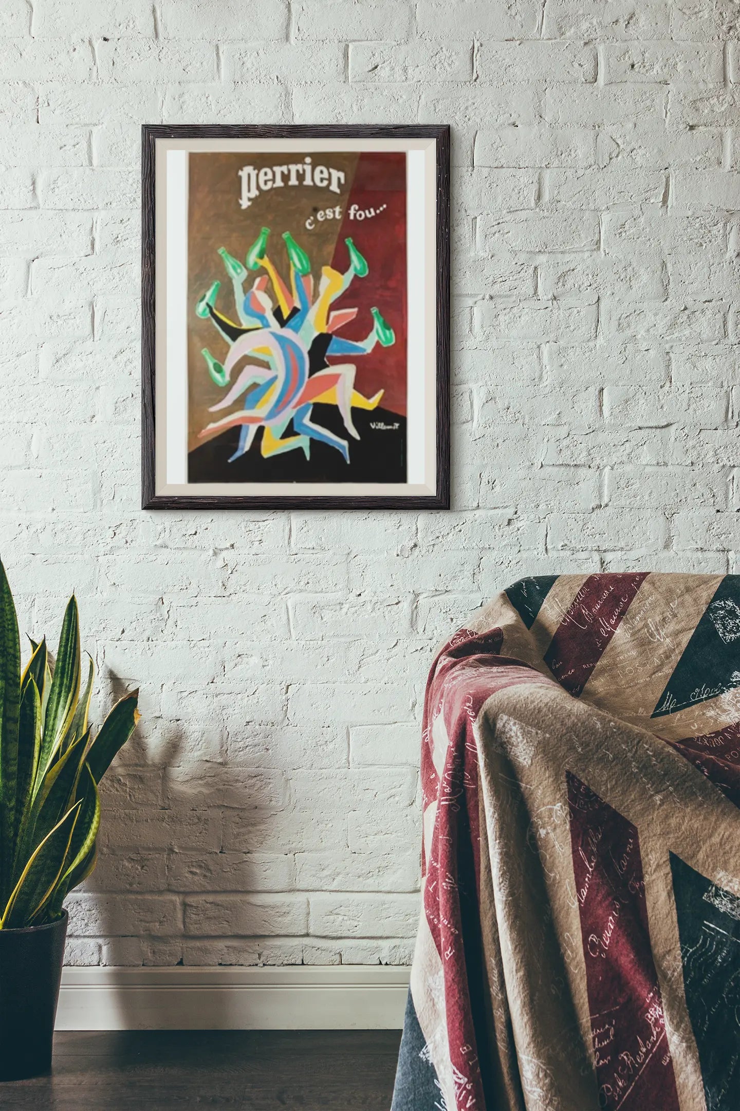 Poster Perrier par Bernard Villemot, affiche française vintage, affiche française retro, marque française, décoration murale Trendsandprints