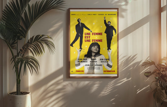 Poster "une femme est une femme" , film nouvelle vague de Godard, Karina, Belmondo, Brialy Trendsandprints