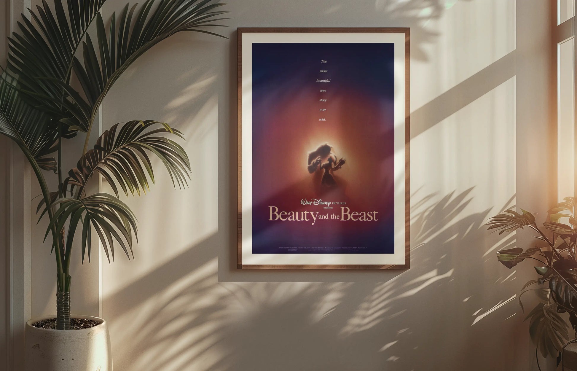 Poster de "la belle et la bête" de Disney, film 1991, film d'amour Trendsandprints