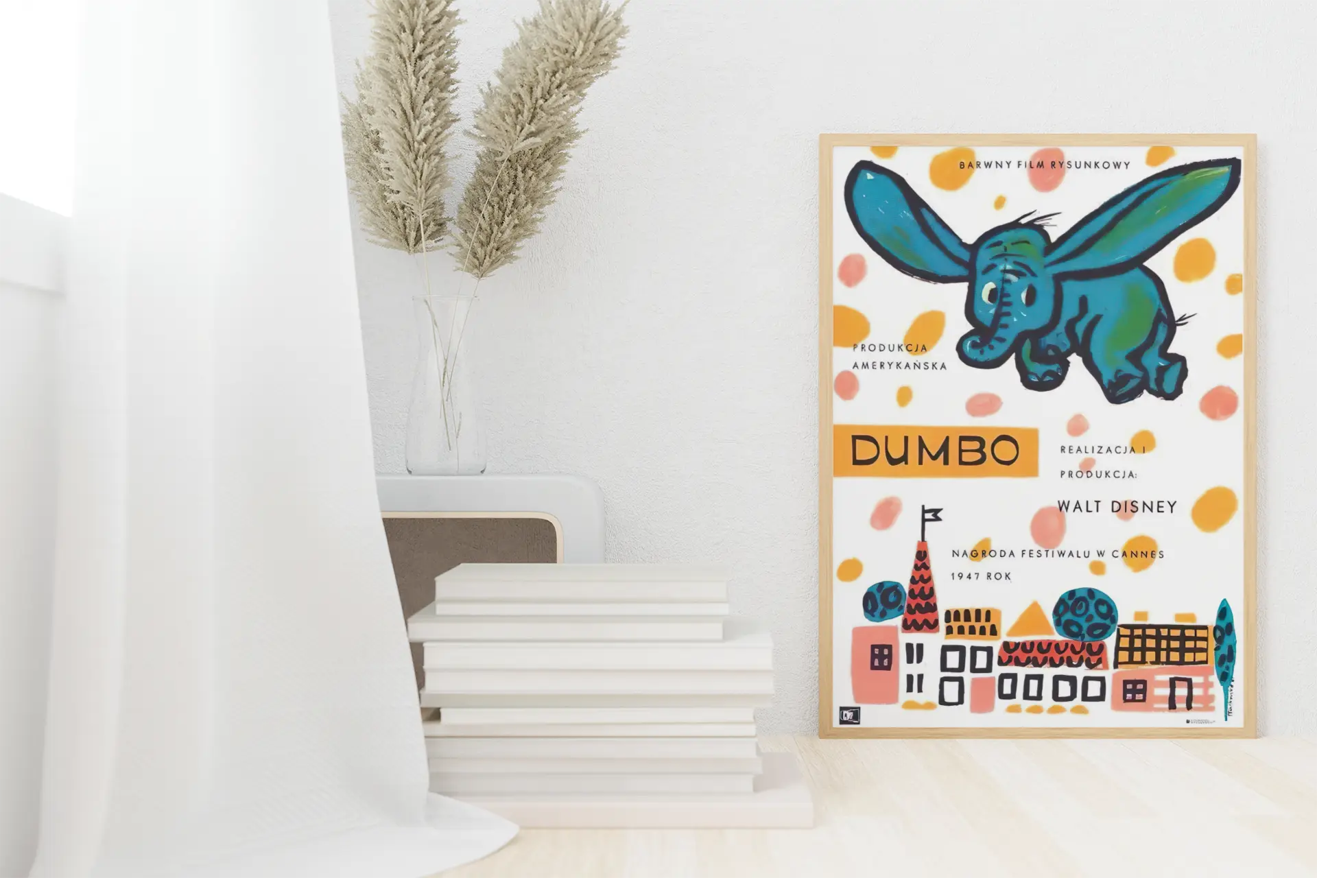 Poster Dumbo Walt Disney version polonaise, école polonaise affiche,  affiche Disney rare Trendsandprints