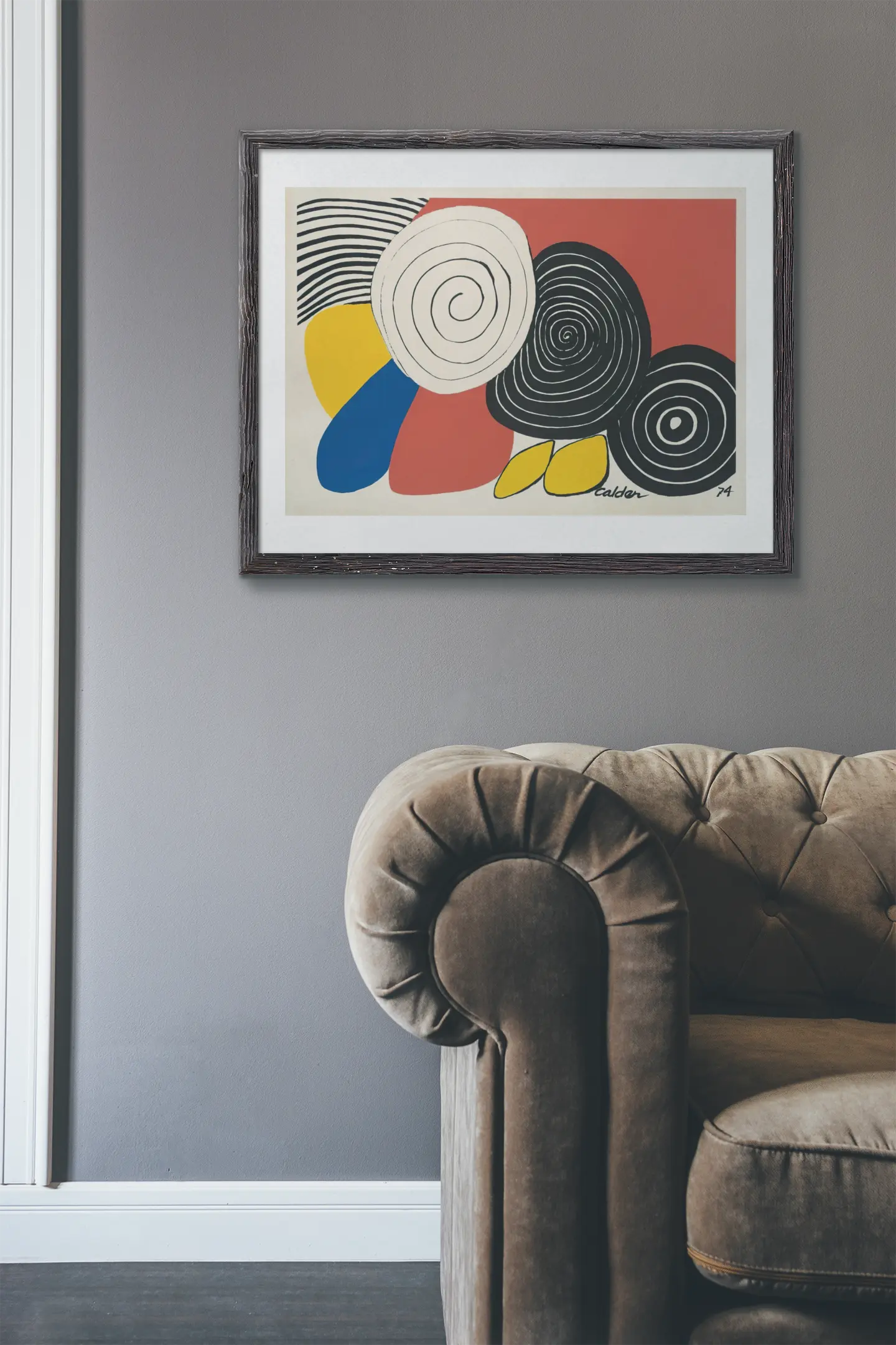 Poster reproduction lithographie Alexander Calder 1974, poster art abstrait Trendsandprints