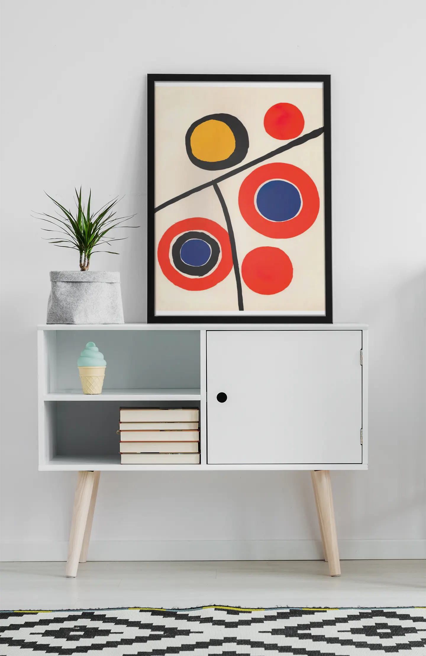 Reproduction derrière le miroir d'Alexander Calder, art abstrait Trendsandprints