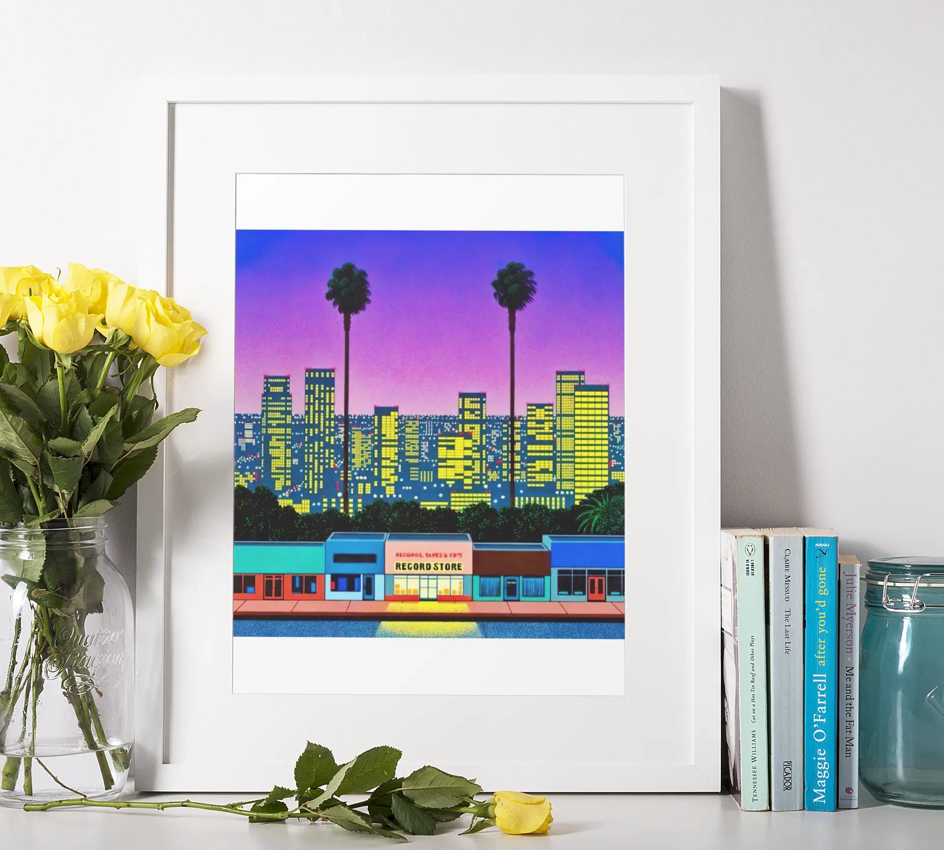Poster Hiroshi Nagai style, poster Californie city pop Trendsandprints