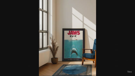 Décoration d'intérieur affiche en japonais Jaws