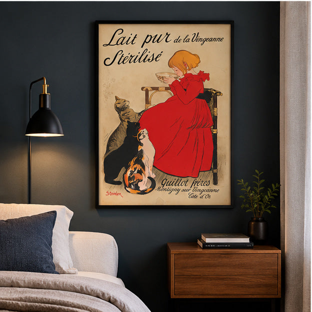 Affiche Française Vintage Lait pur de la Vingeanne — Steinlen, Poster Rétro 1894
