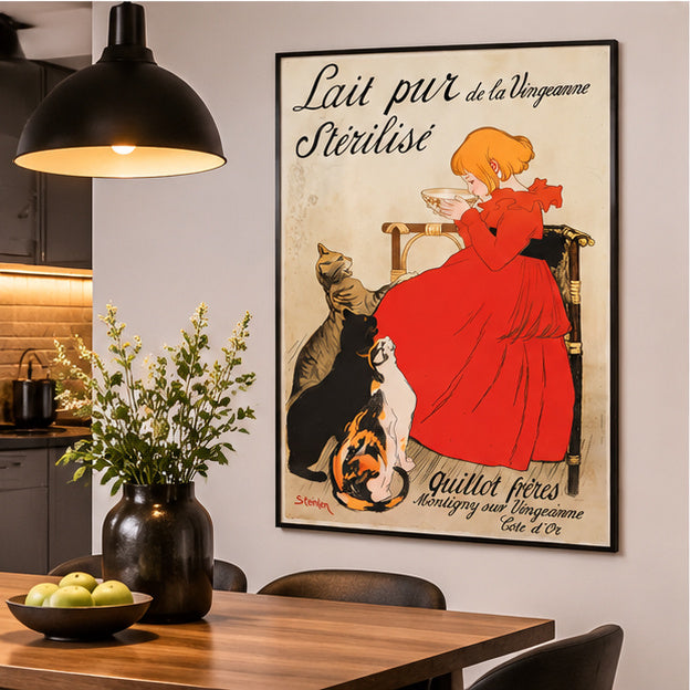 Affiche Française Vintage Lait pur de la Vingeanne — Steinlen, Poster Rétro 1894